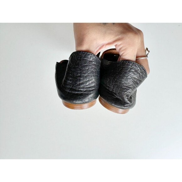 FREE PEOPLE St. Lucia Black Leather Pointed Toe Slip On Babouche Flats, Size 36 - Picture 8 of 14